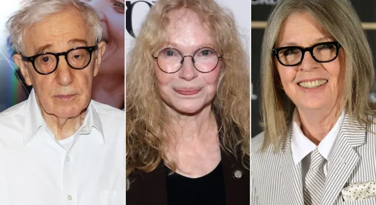 Woody Allen; Mia Farrow; Diane Keaton. Credit : Mike Coppola/Getty;Ernesto Ruscio/Getty;WALTER BIERI/EPA/Shutterstock